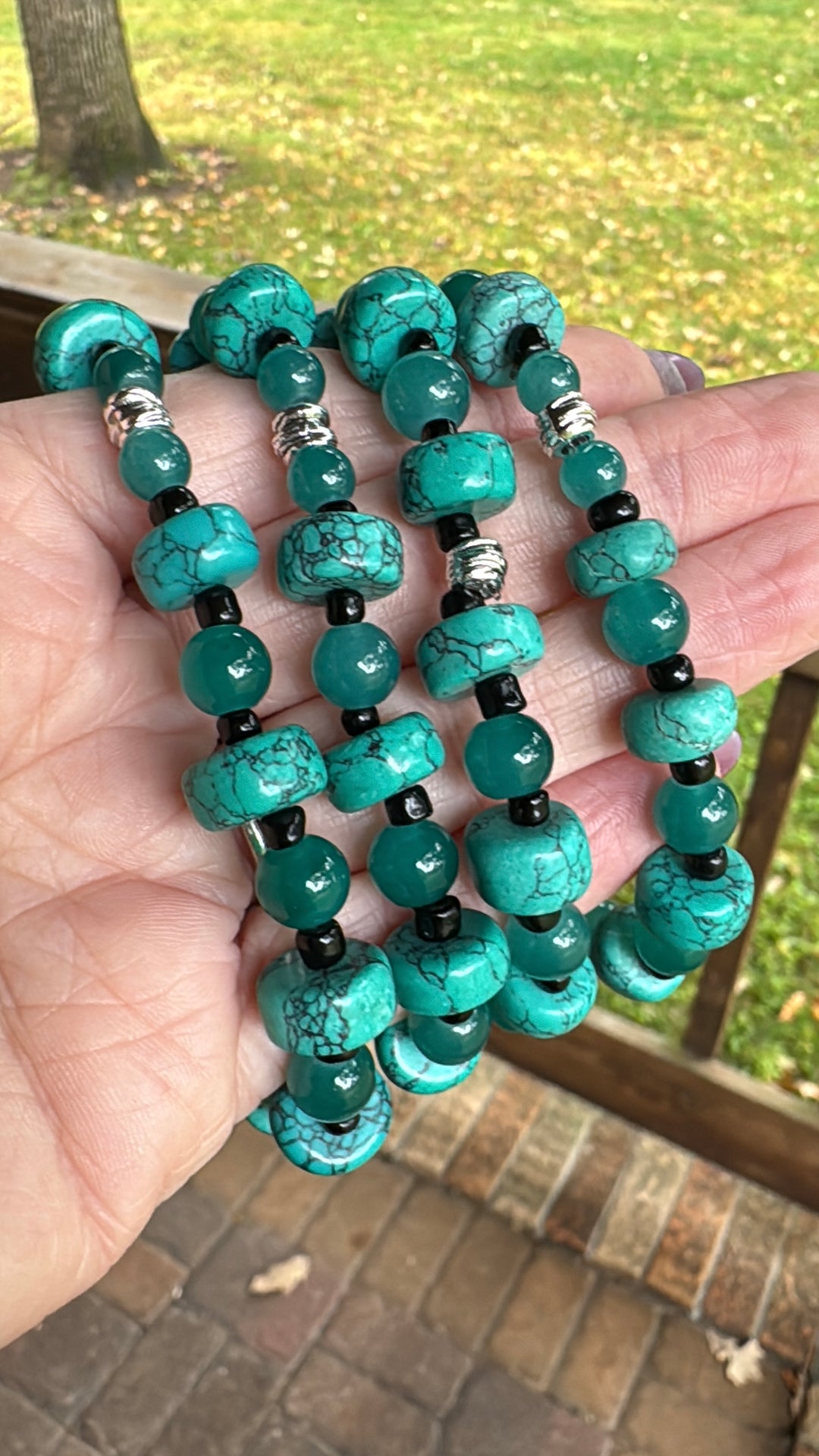 Chunky Turquoise Stone | Gemstone Bead Bracelets | 10mm Beads | Women