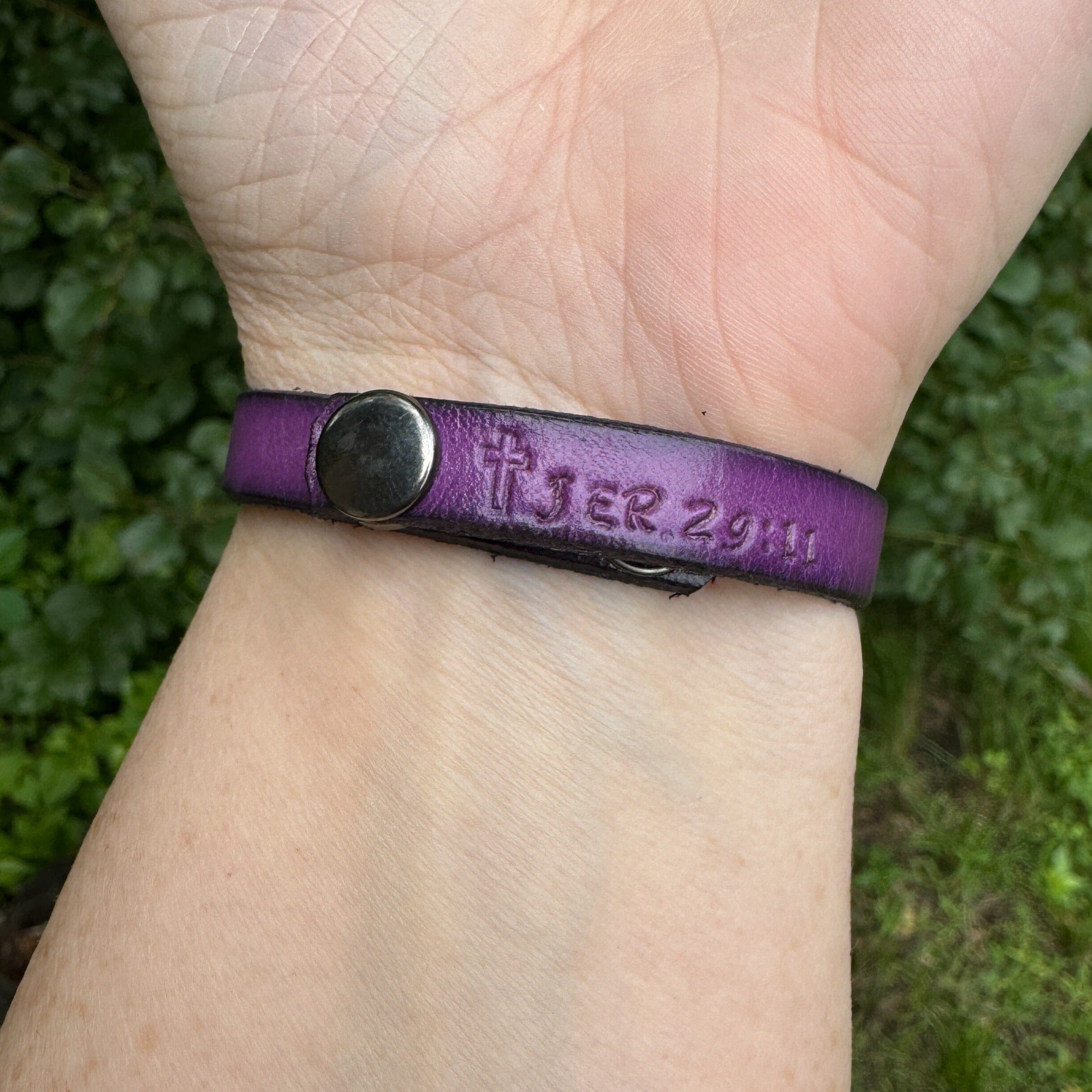 AVERY'S ARMY Fundraiser | Purple Leather Skinny Bracelet | Adjustable | Skinny Bracelets Create Hope Cuffs 
