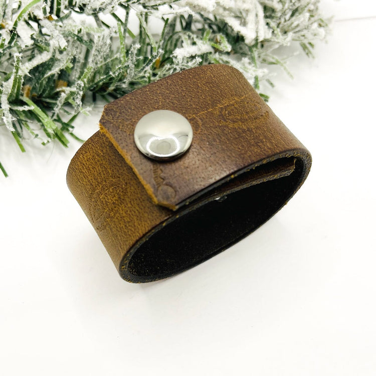 BEAUTIFUL | Tooled Light Brown Wide Leather OOAK | One of A Kind | Upcycled Cuff | Adjustable | Women Leather Cuff Create Hope Cuffs 