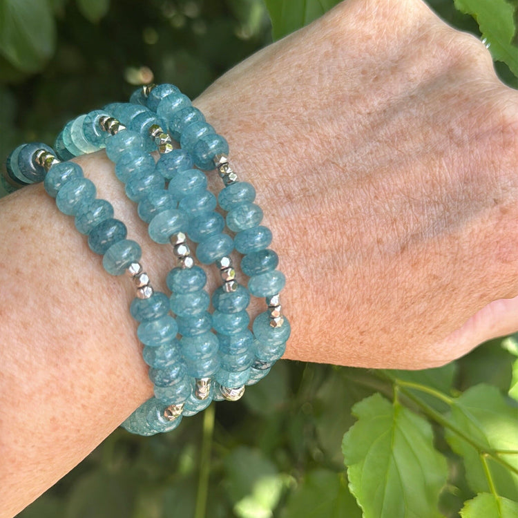 Blue Raspberry Rondelle Stones | Gemstone Bead Bracelets | 6mm Stone | Women Bracelets Create Hope Cuffs 