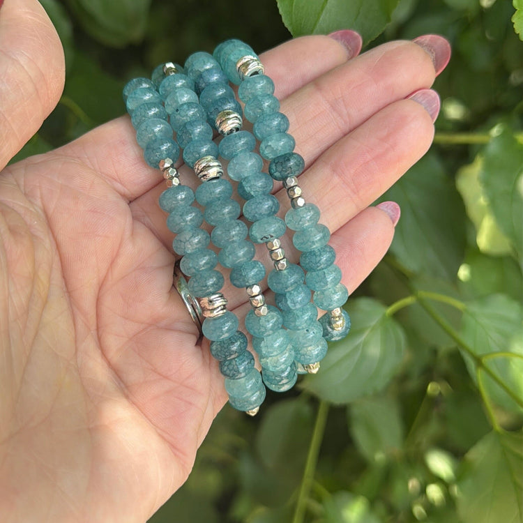 Blue Raspberry Rondelle Stones | Gemstone Bead Bracelets | 6mm Stone | Women Bracelets Create Hope Cuffs 