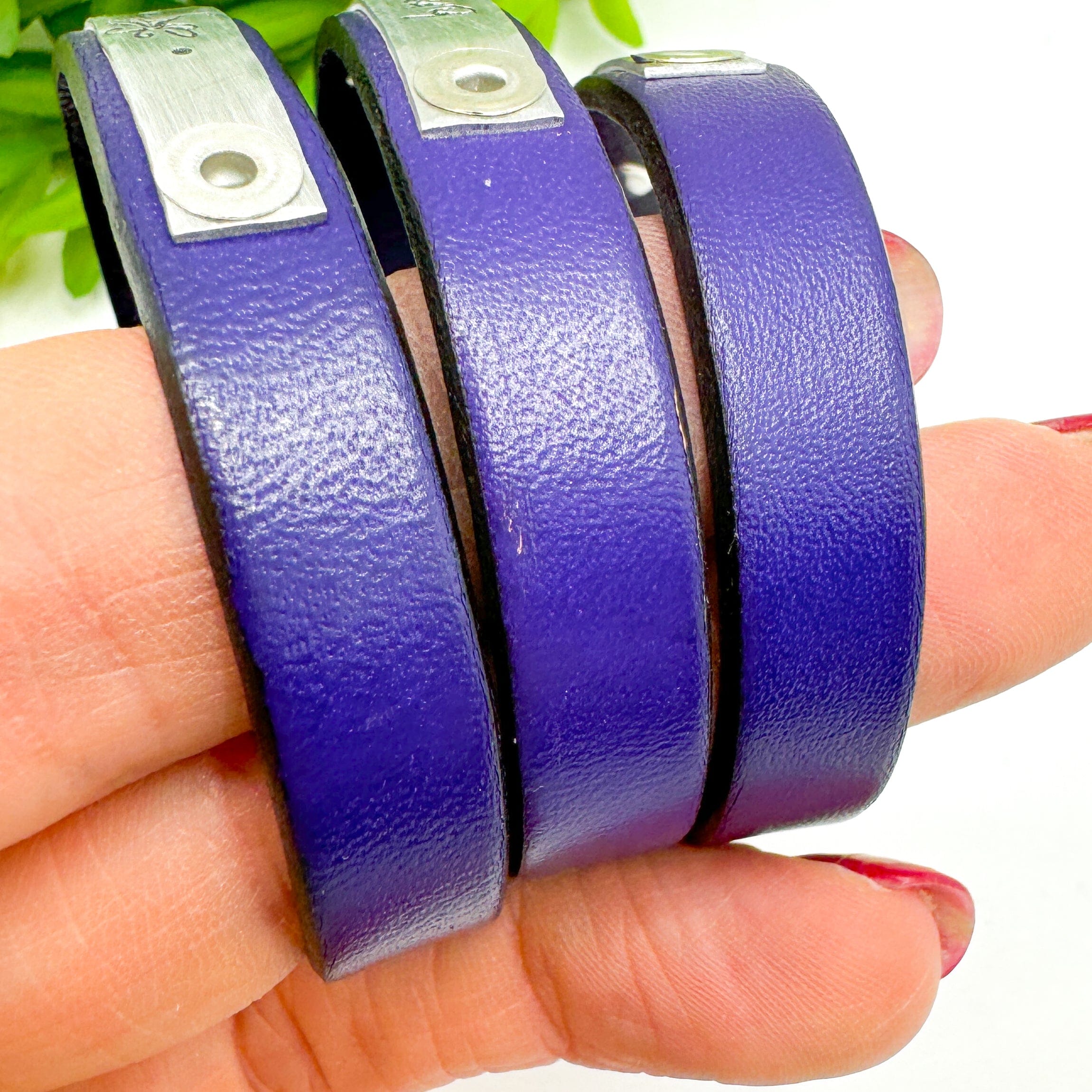 Bright Purple | 3 Phrases | Leather Skinny Bracelet | Adjustable Skinny Bracelets Create Hope Cuffs 