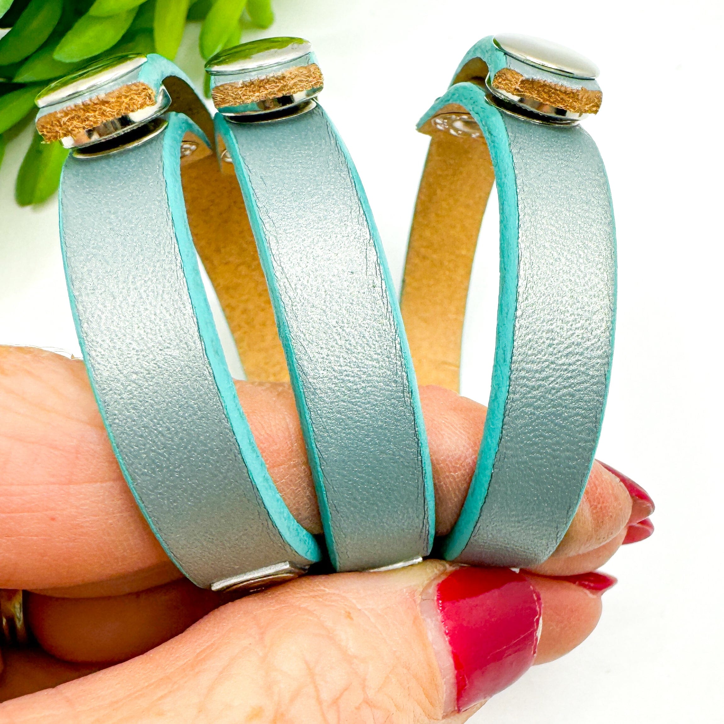 Brushed Turquoise | 3 Phrases | Leather Skinny Bracelet | Adjustable Skinny Bracelets Create Hope Cuffs 