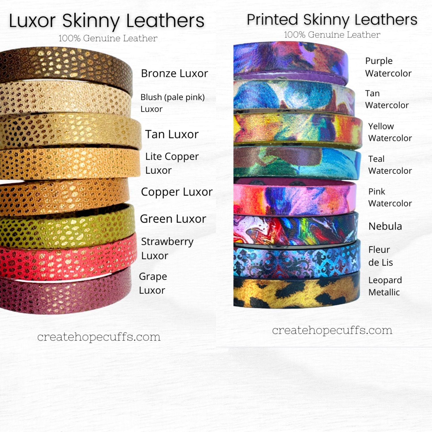 Build-A-Skinny Leather Bracelet | Personalized | Women or Teens | Adjustable Skinny Bracelets Create Hope Cuffs 