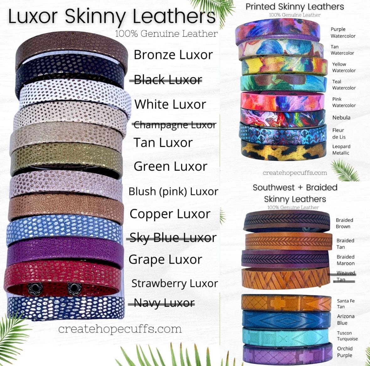 Build-A-Skinny Leather Bracelet | Personalized | Women or Teens | Adjustable Skinny Bracelets Create Hope Cuffs 