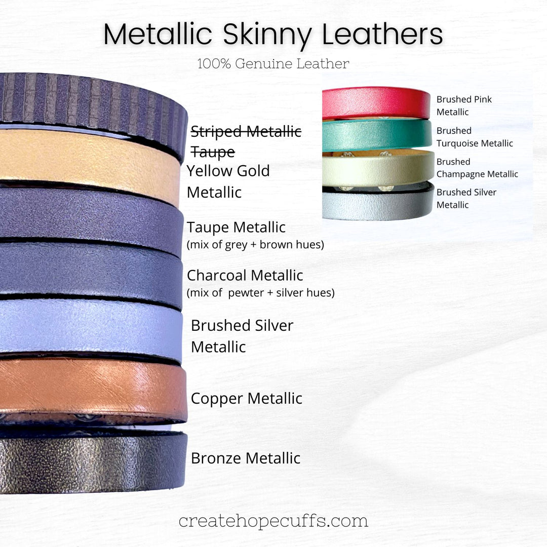 Build-A-Skinny Leather Bracelet | Personalized | Women or Teens | Adjustable Skinny Bracelets Create Hope Cuffs 