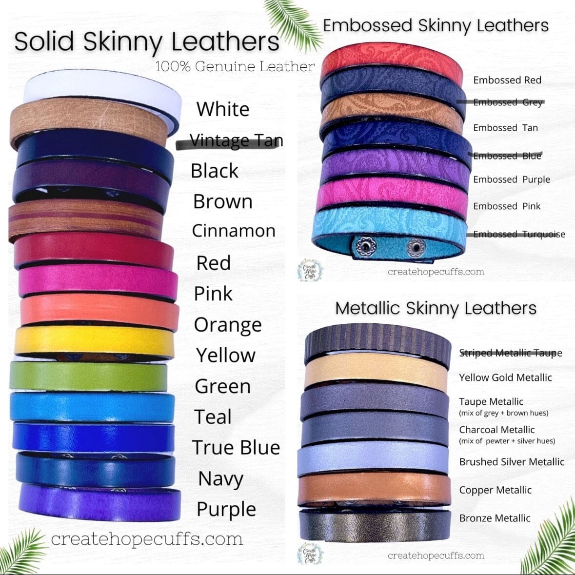 Build-A-Skinny Leather Bracelet | Personalized | Women or Teens | Adjustable Skinny Bracelets Create Hope Cuffs 