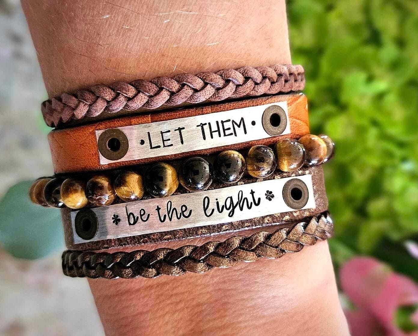 Build-A-Skinny Leather Bracelet | Personalized | Women or Teens | Adjustable Skinny Bracelets Create Hope Cuffs 