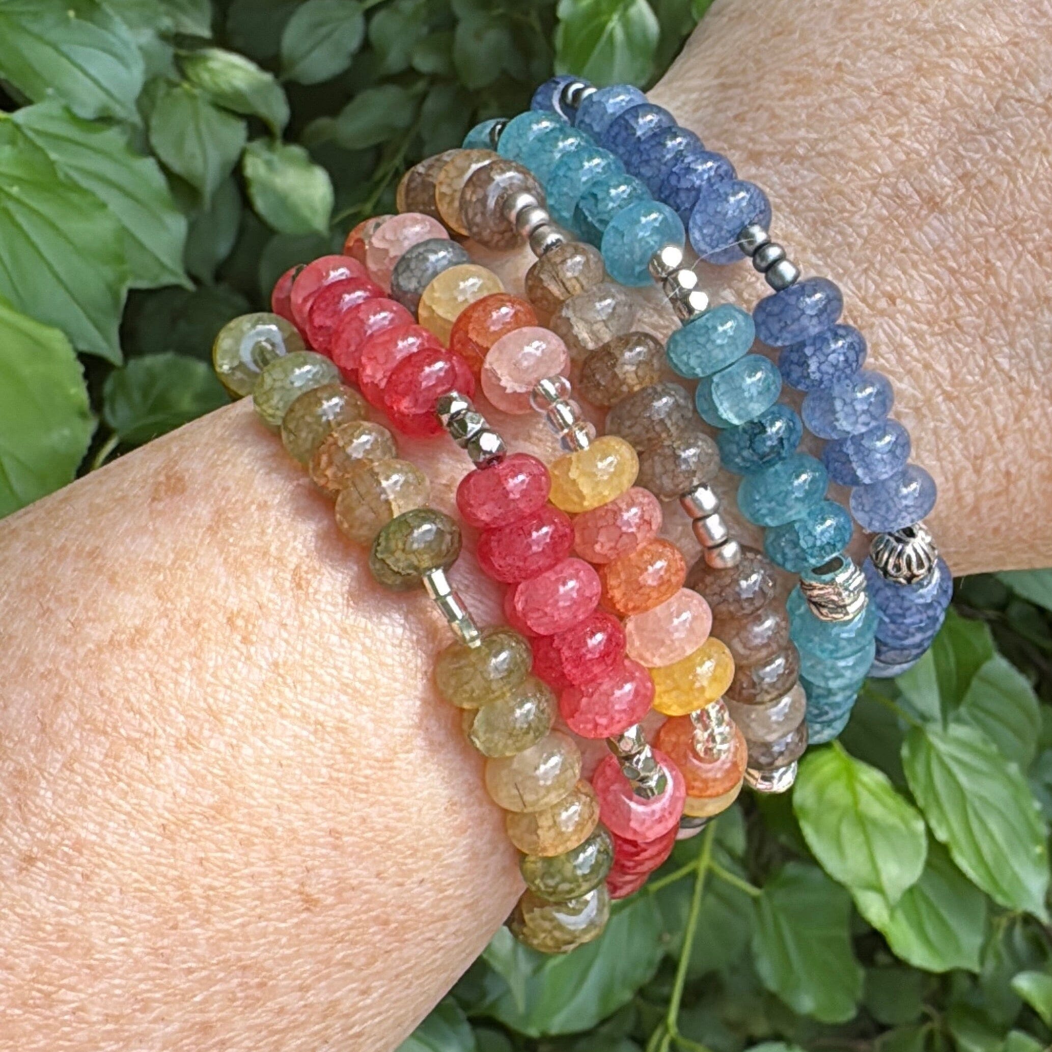 Cascade Green Rondelle Stones | Gemstone Bead Bracelets | 6mm Stone | Women Bracelets Create Hope Cuffs 