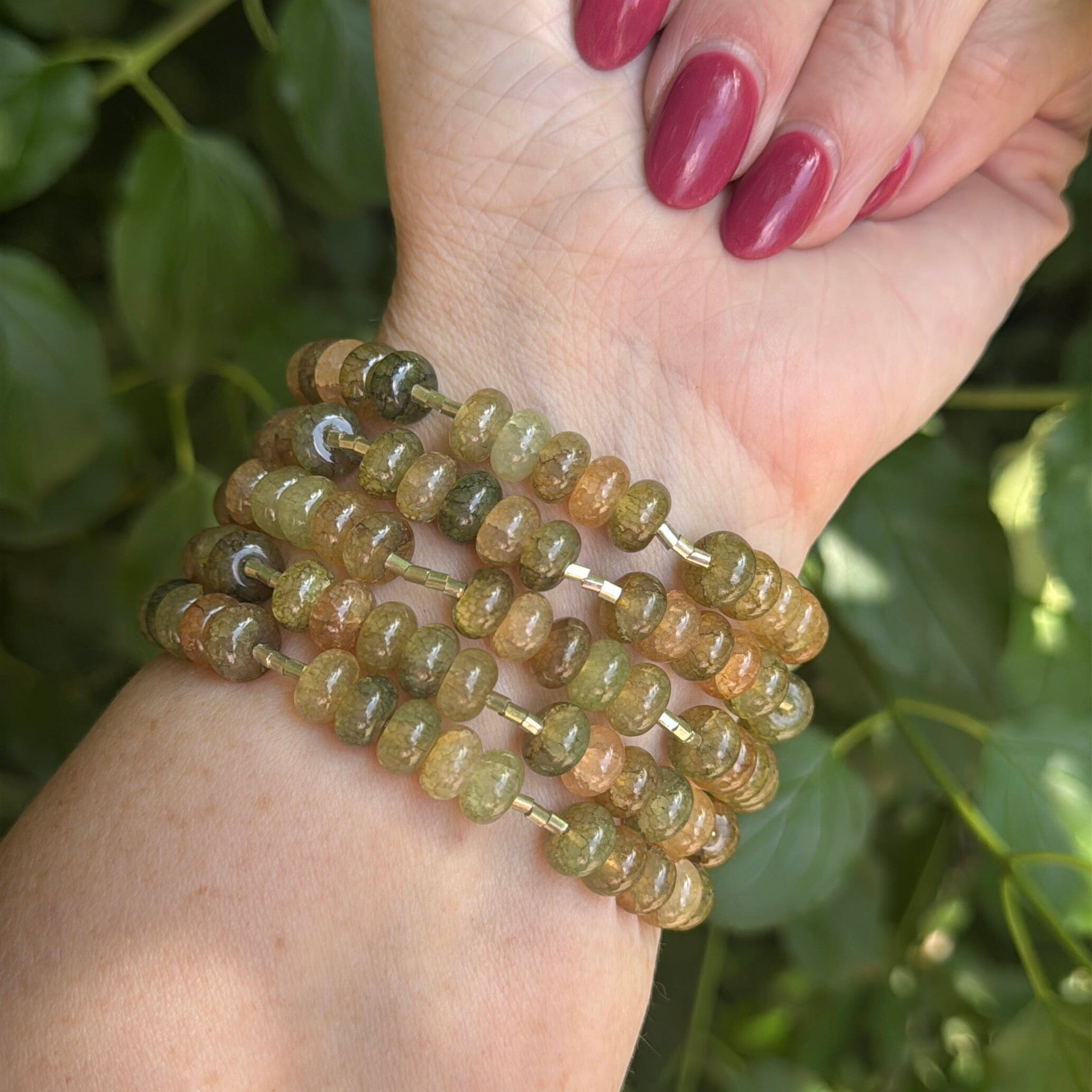 Cascade Green Rondelle Stones | Gemstone Bead Bracelets | 6mm Stone | Women Bracelets Create Hope Cuffs 