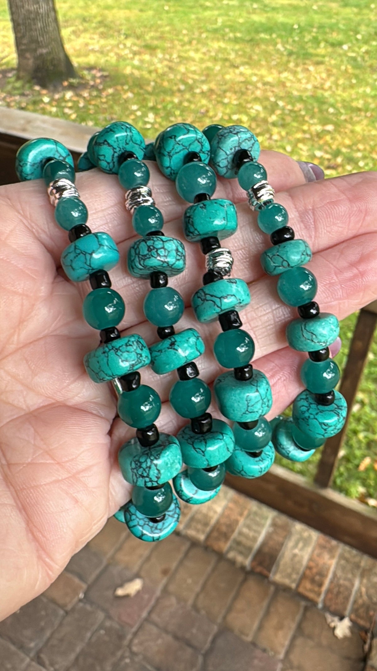 Chunky Turquoise Stone | Gemstone Bead Bracelets | 10mm Beads | Women Bracelets Create Hope Cuffs 