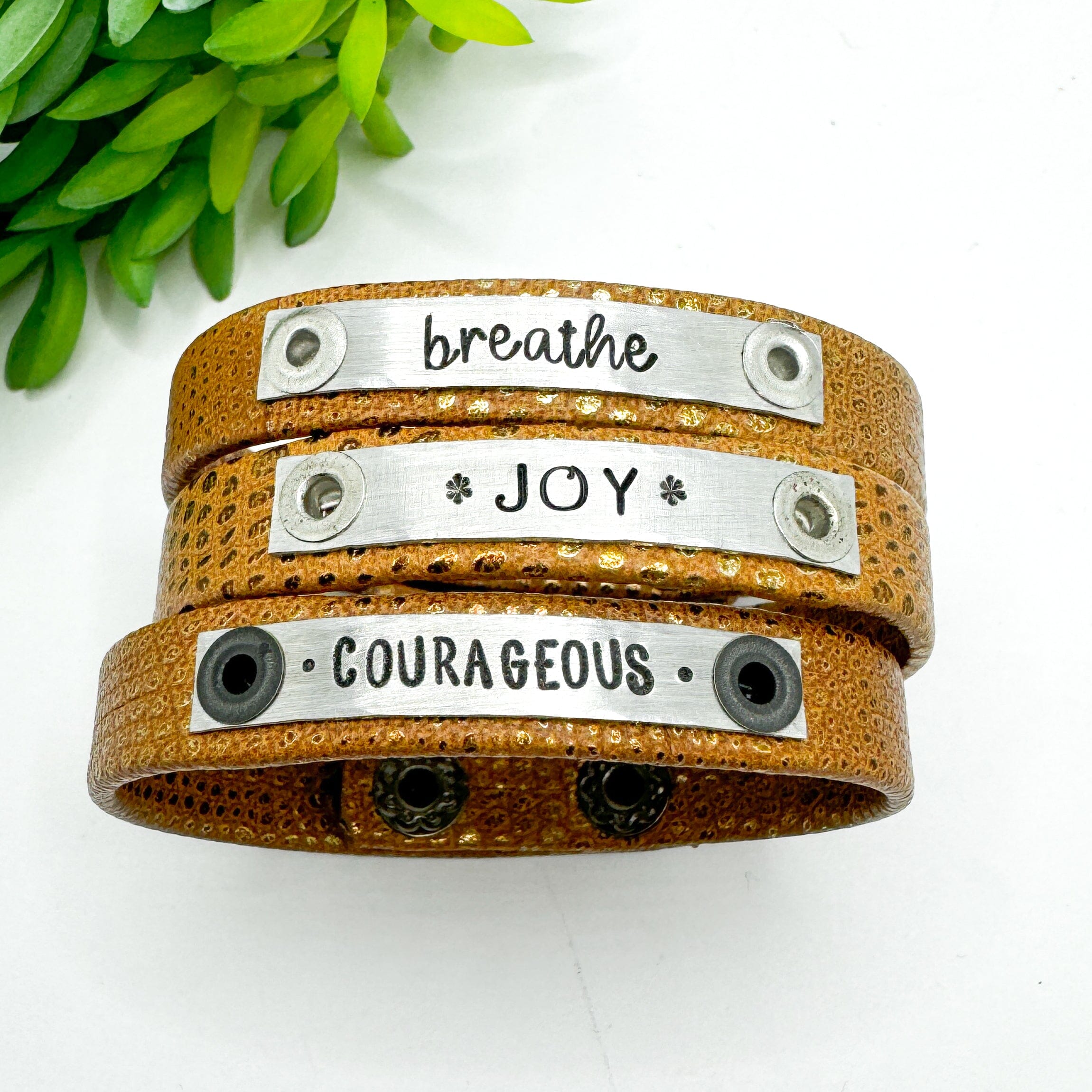 Copper Luxor | 3 Phrases | Leather Skinny Bracelet | Adjustable Skinny Bracelets Create Hope Cuffs 