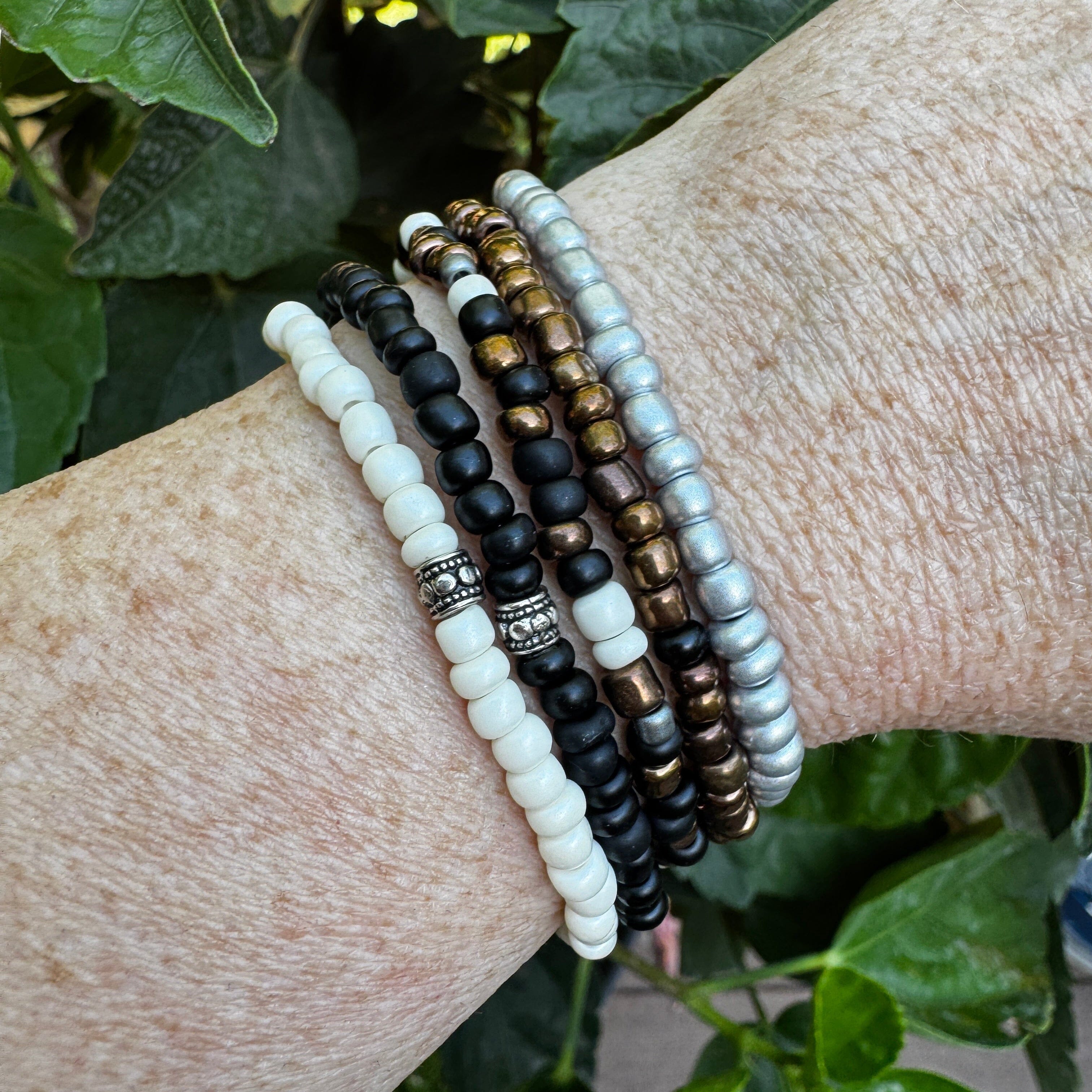 Cozy Campfire Nights | Tiny Seed Bead Bracelets | 4mm Beads | Women Bracelets Create Hope Cuffs 