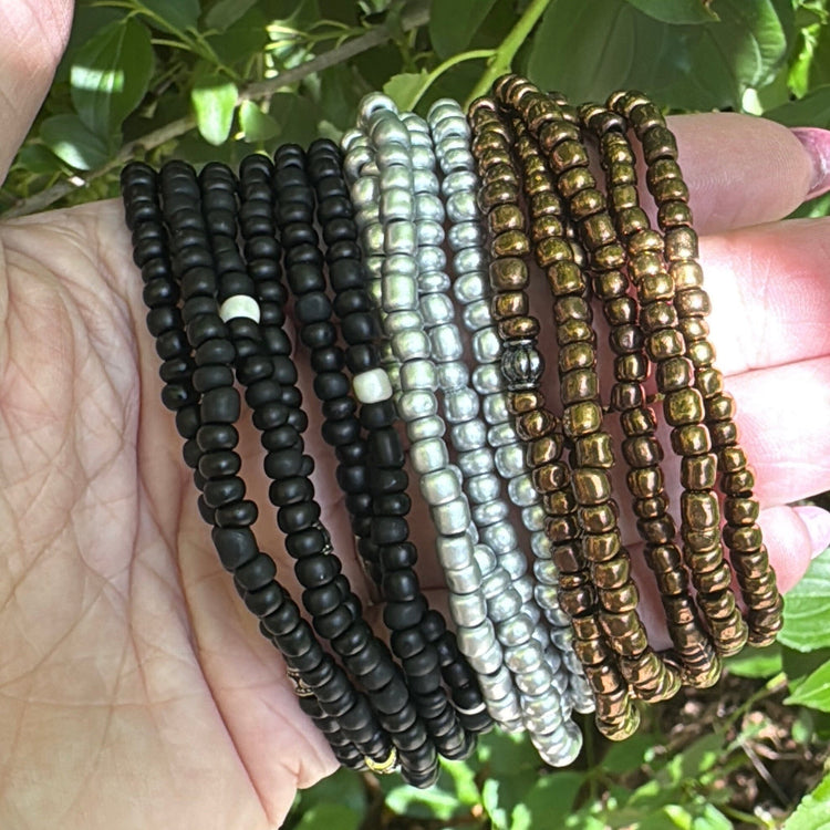 Cozy Campfire Nights | Tiny Seed Bead Bracelets | 4mm Beads | Women Bracelets Create Hope Cuffs 