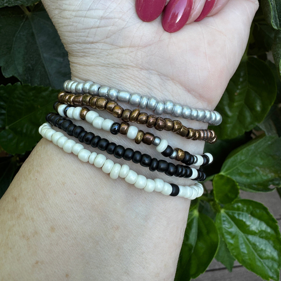 Cozy Campfire Nights | Tiny Seed Bead Bracelets | 4mm Beads | Women Bracelets Create Hope Cuffs 