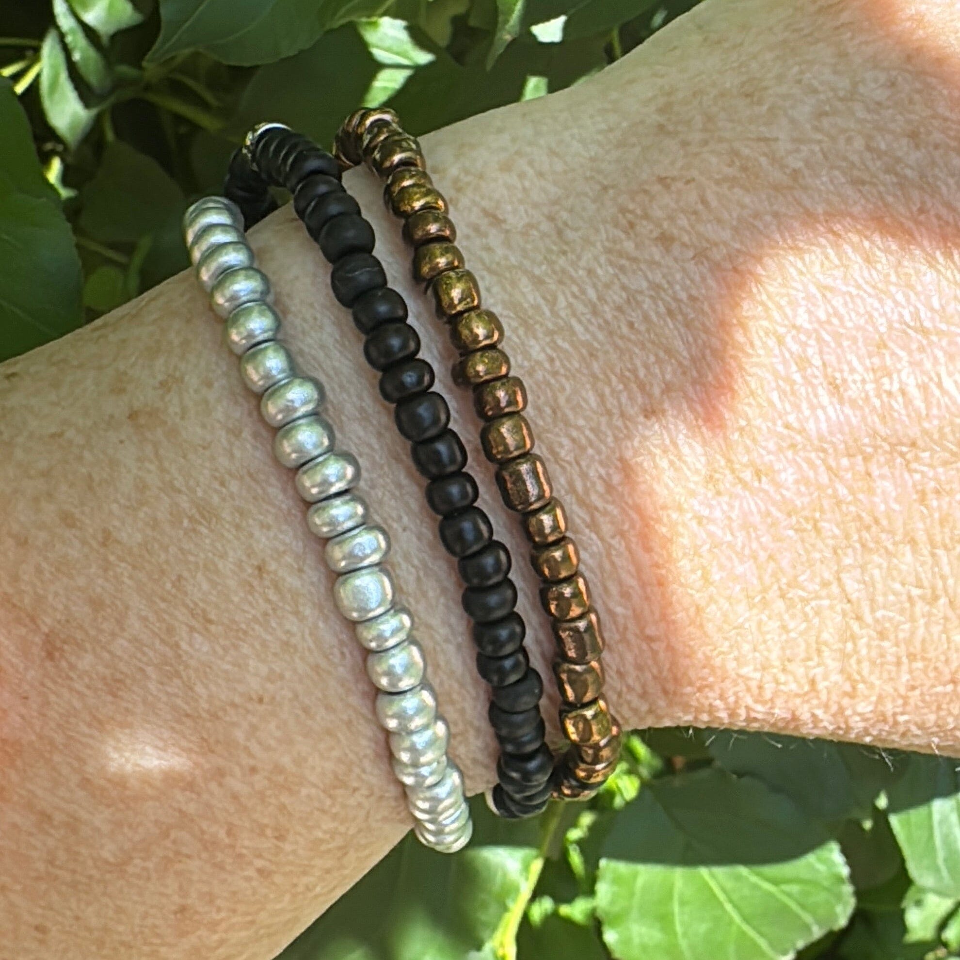 Cozy Campfire Nights | Tiny Seed Bead Bracelets | 4mm Beads | Women Bracelets Create Hope Cuffs 