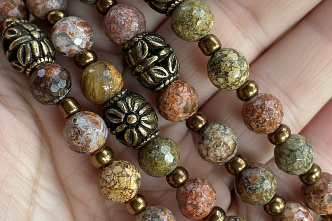 Flower Ocean Jasper Agate | Gemstone Bead Bracelets | 8mm Stone | Women Bracelets Create Hope Cuffs 