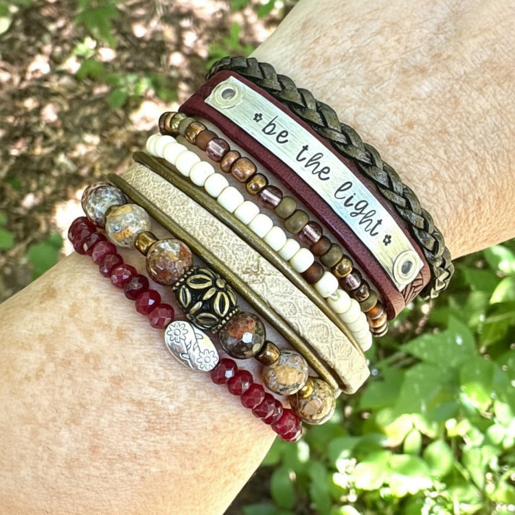 Flower Ocean Jasper Agate | Gemstone Bead Bracelets | 8mm Stone | Women Bracelets Create Hope Cuffs 