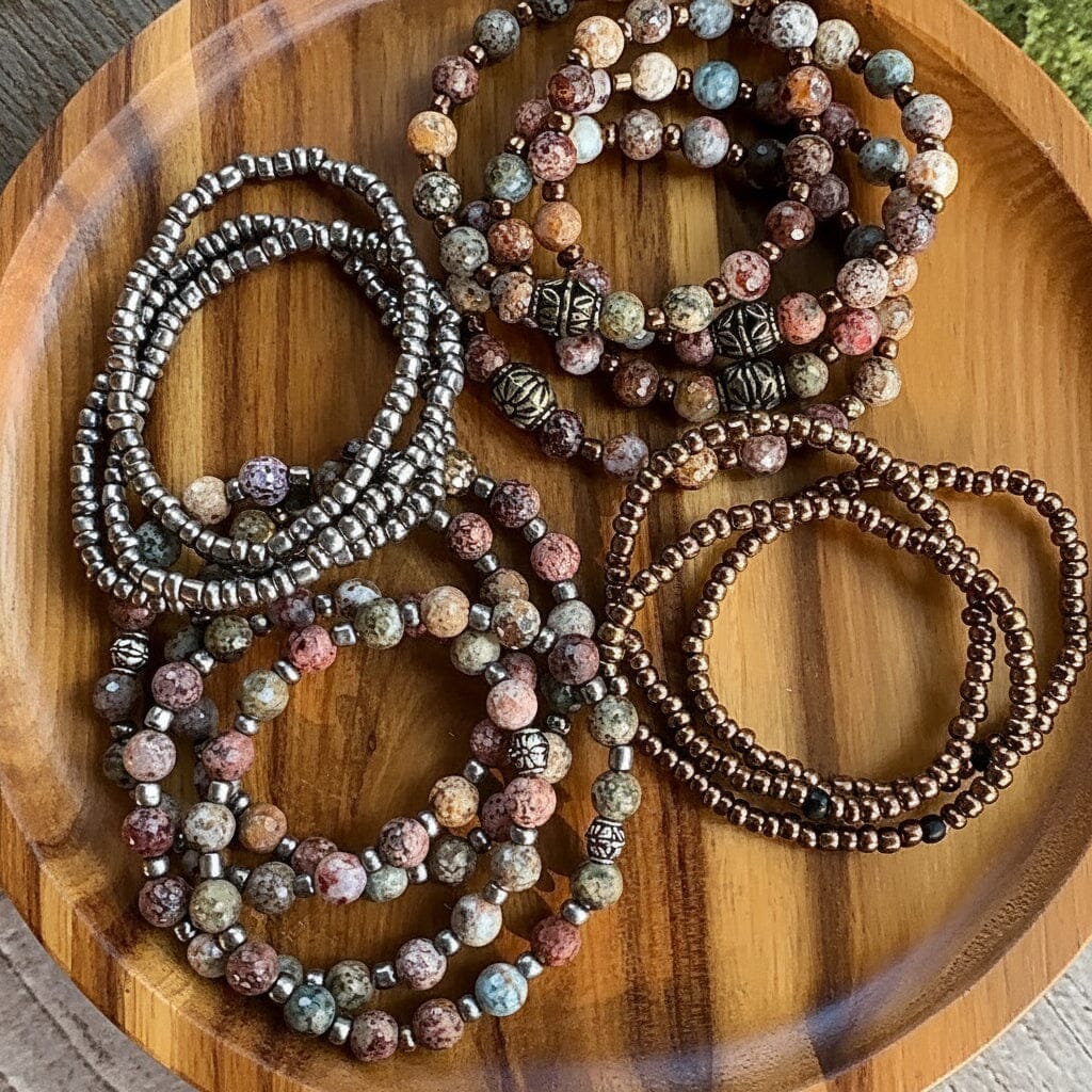 Flower Ocean Jasper Agate | Gemstone Bead Bracelets | 8mm Stone | Women Bracelets Create Hope Cuffs 