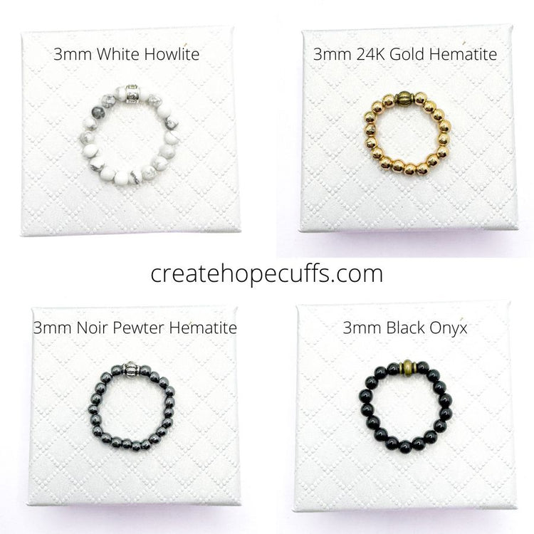 Gem RiNGs | 12 Beaded Options | Gemstone Finger and Toe Rings | 3mm Stone | Women Bracelets Create Hope Cuffs 