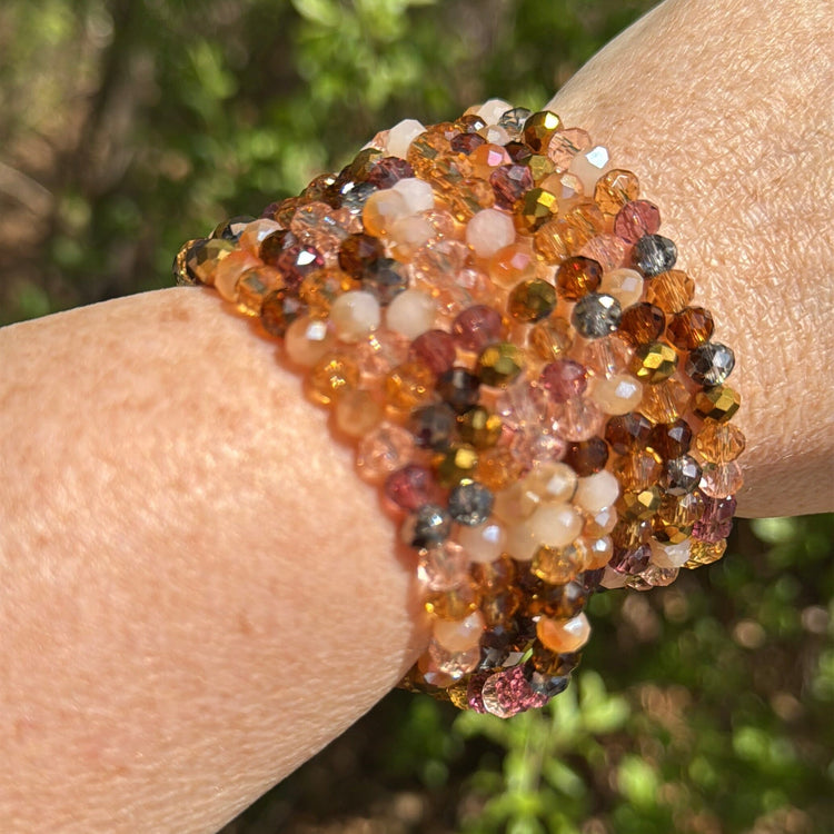 Golden Hour Honey Glass Beads | Gemstone Bead Bracelets | 6mm Glass | Women Bracelets Create Hope Cuffs 