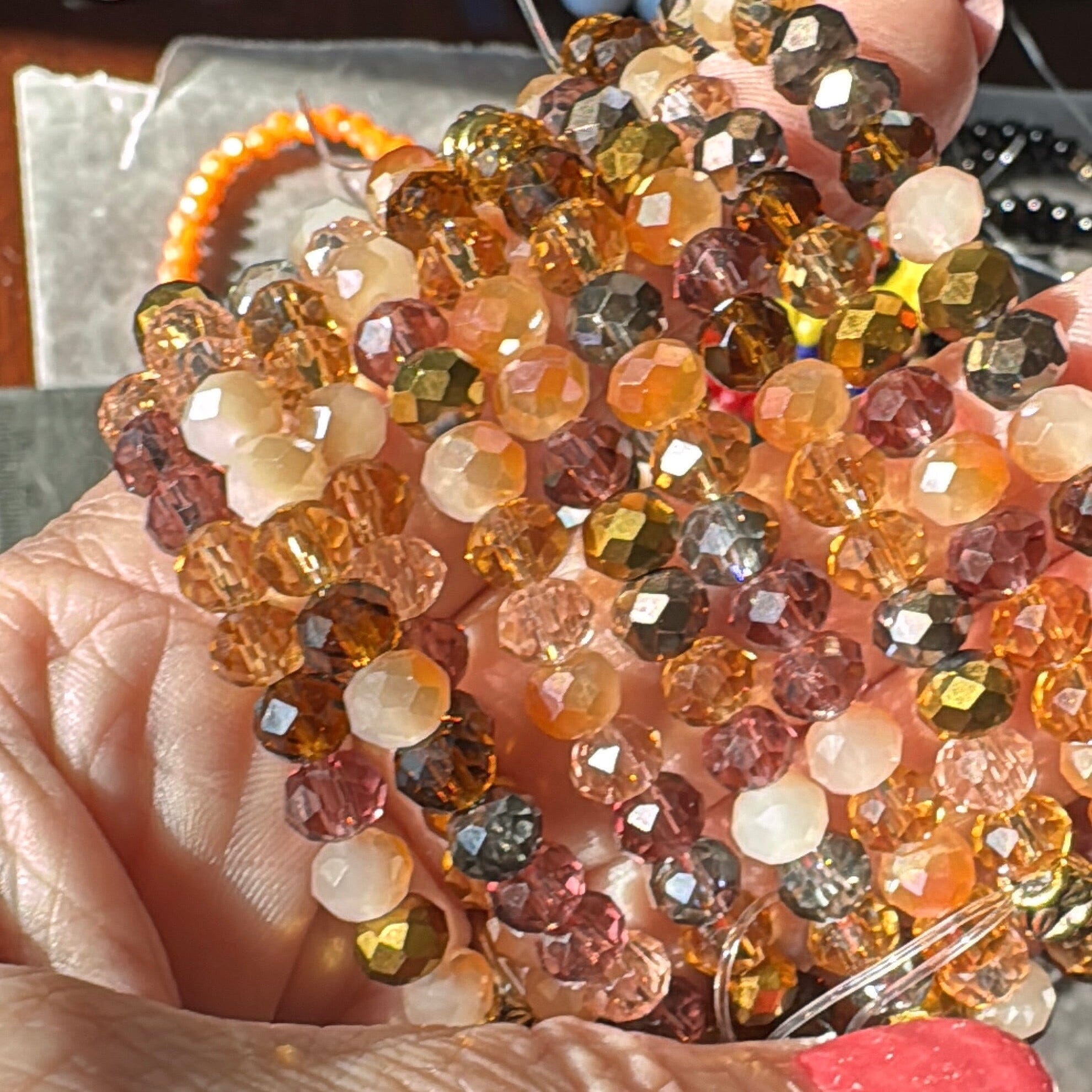 Golden Hour Honey Glass Beads | Gemstone Bead Bracelets | 6mm Glass | Women Bracelets Create Hope Cuffs 