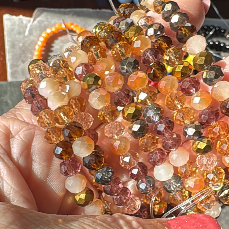 Golden Hour Honey Glass Beads | Gemstone Bead Bracelets | 6mm Glass | Women Bracelets Create Hope Cuffs 