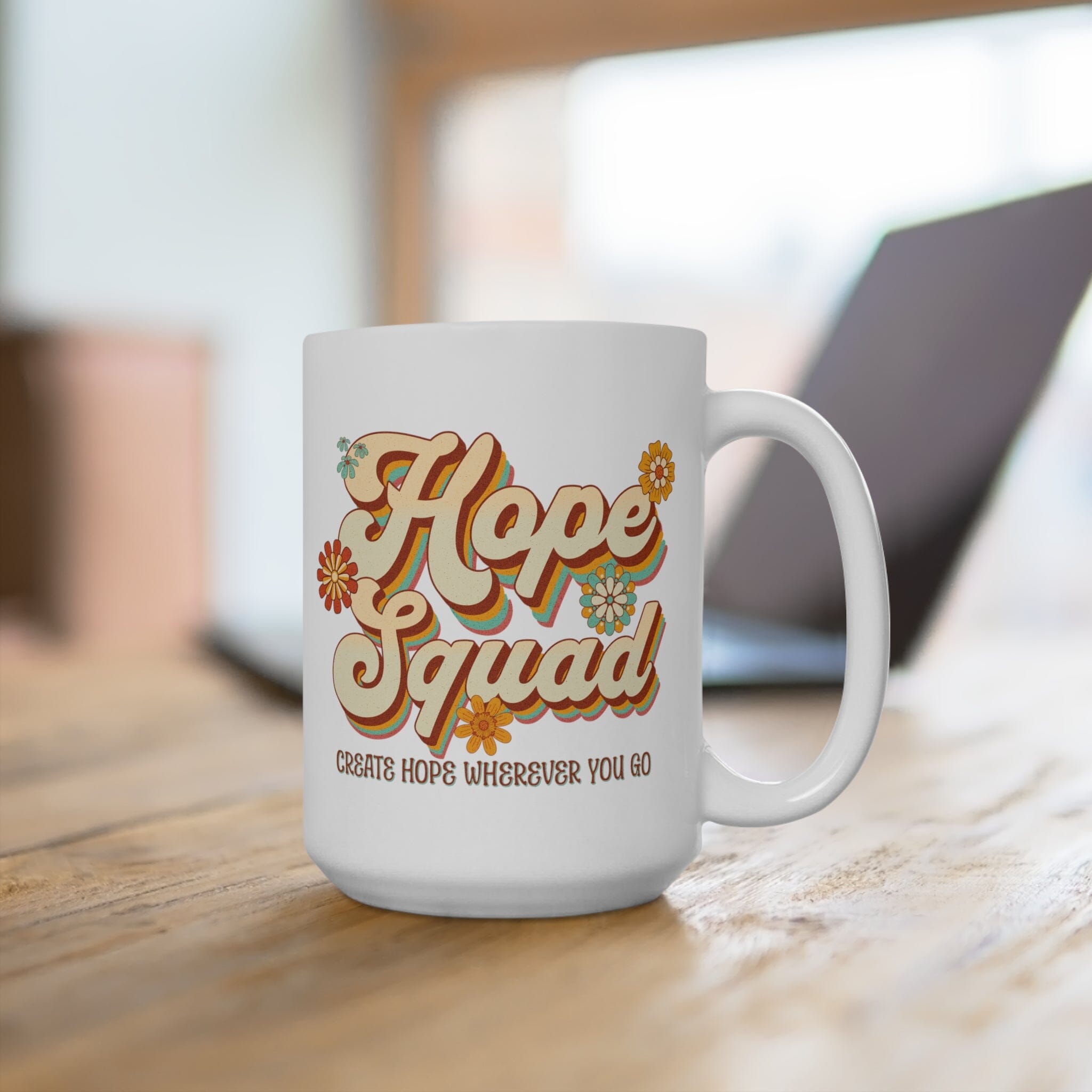 Hope Squad Coffee Mug | Large 15 oz White | BPA Free | Micro Safe | Dish Safe | Hope Swag Mug Printify 15oz 