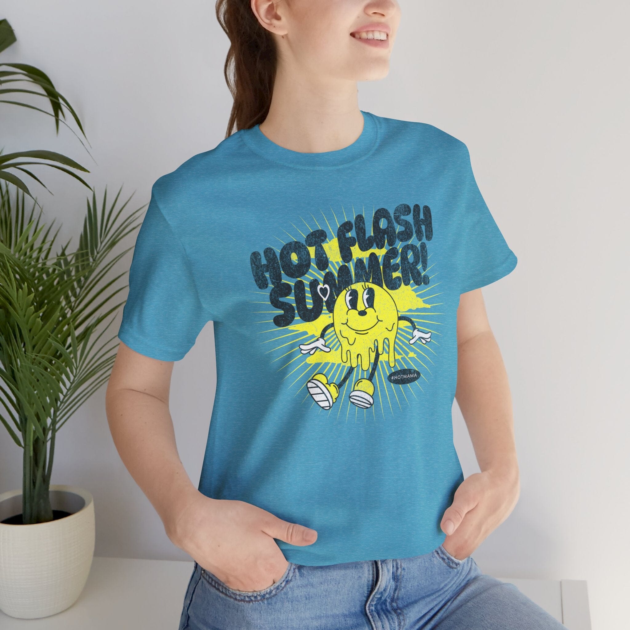 Hot Flash Summer | Womens Short Sleeve Bella Tee | 4 colors | S-4XL | Hope Swag T-Shirt Printify Heather Aqua S 
