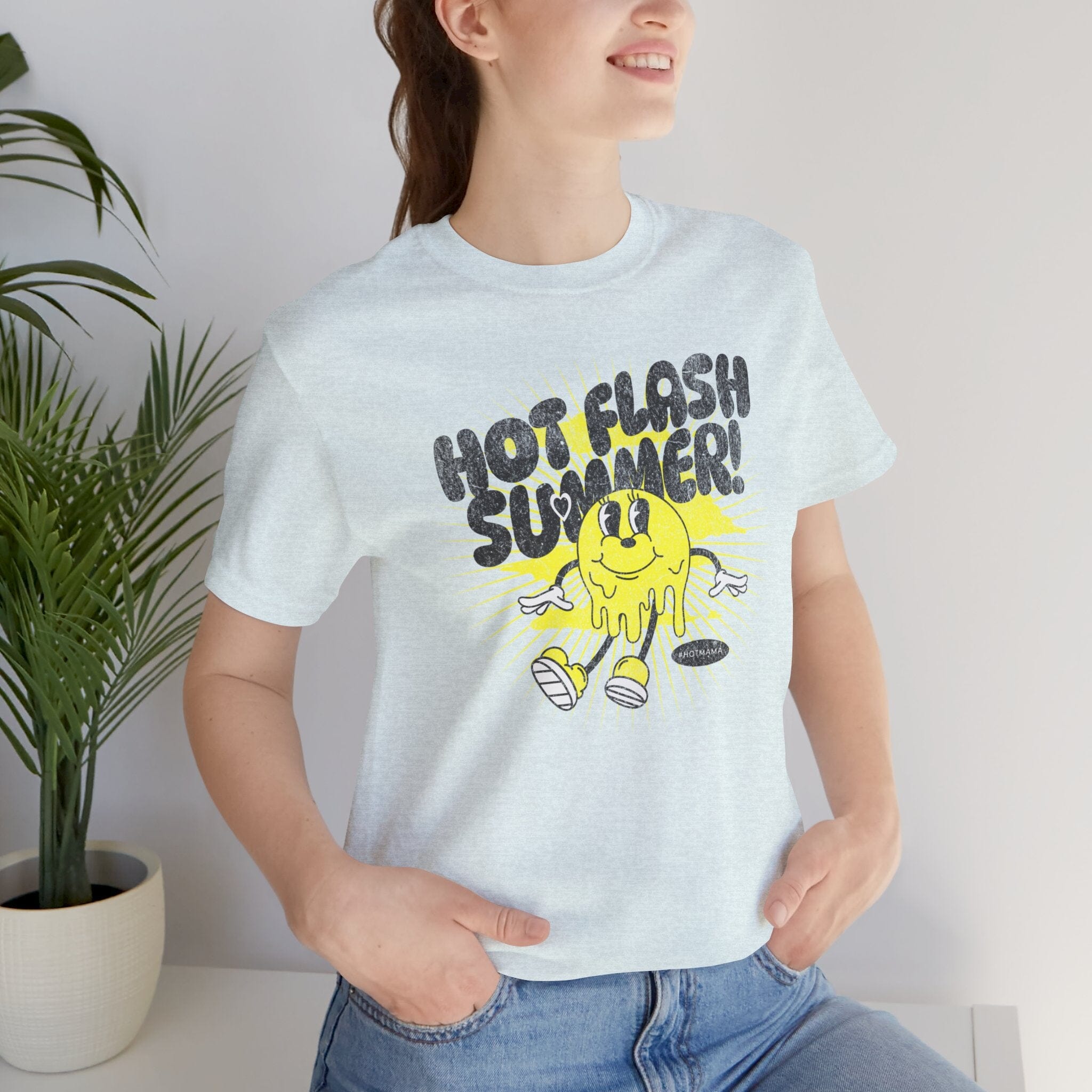 Hot Flash Summer | Womens Short Sleeve Bella Tee | 4 colors | S-4XL | Hope Swag T-Shirt Printify Heather Ice Blue S 
