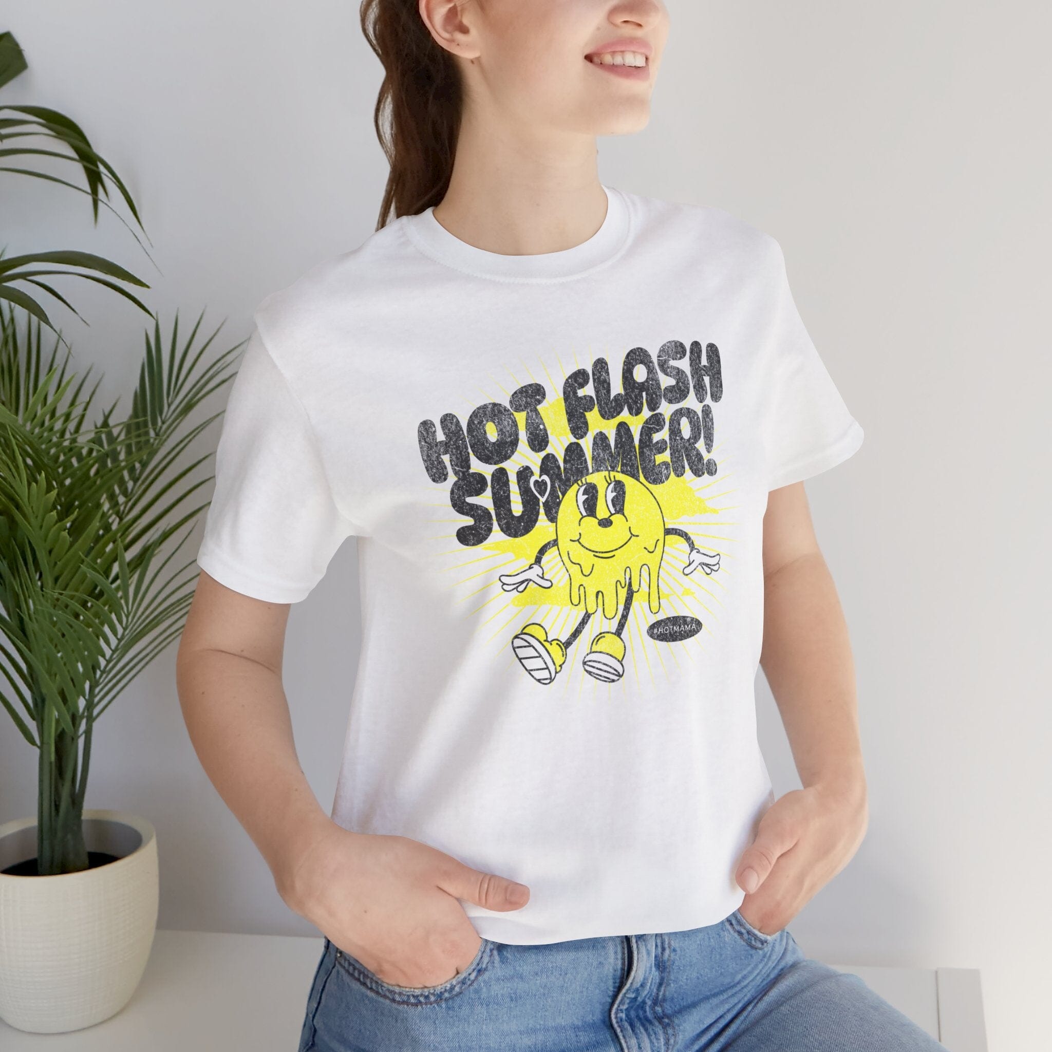 Hot Flash Summer | Womens Short Sleeve Bella Tee | 4 colors | S-4XL | Hope Swag T-Shirt Printify Solid White Blend S 