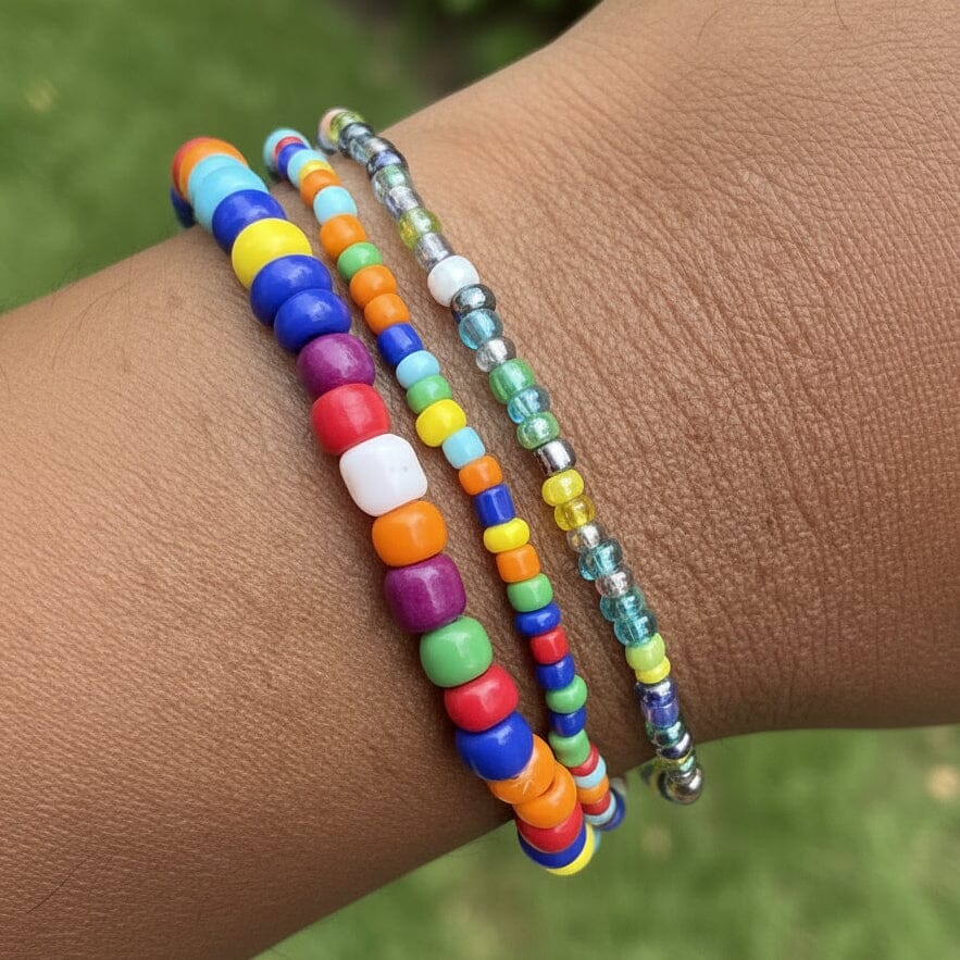 Living in Color 🌈 Collection | Tiny Seed Bead Bracelets | Glass Beads | Unisex Bracelets Create Hope Cuffs 