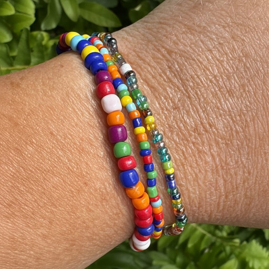 Living in Color 🌈 Collection | Tiny Seed Bead Bracelets | Glass Beads | Unisex Bracelets Create Hope Cuffs 