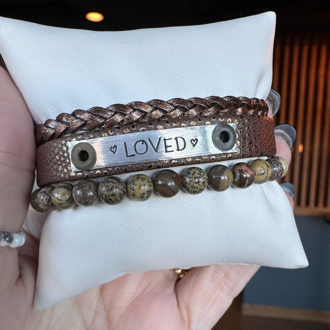 LOVED | Bronze Luxor Skinny Set | 3 pieces | Bracelets | Women Skinny Bracelets Create Hope Cuffs 