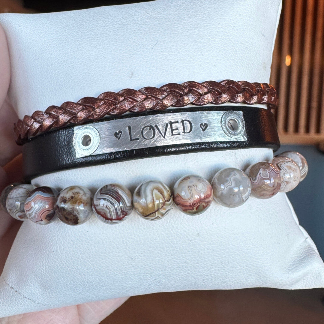 LOVED | Solid Black Skinny Set | 3 pieces | Bracelets | Women Skinny Bracelets Create Hope Cuffs 