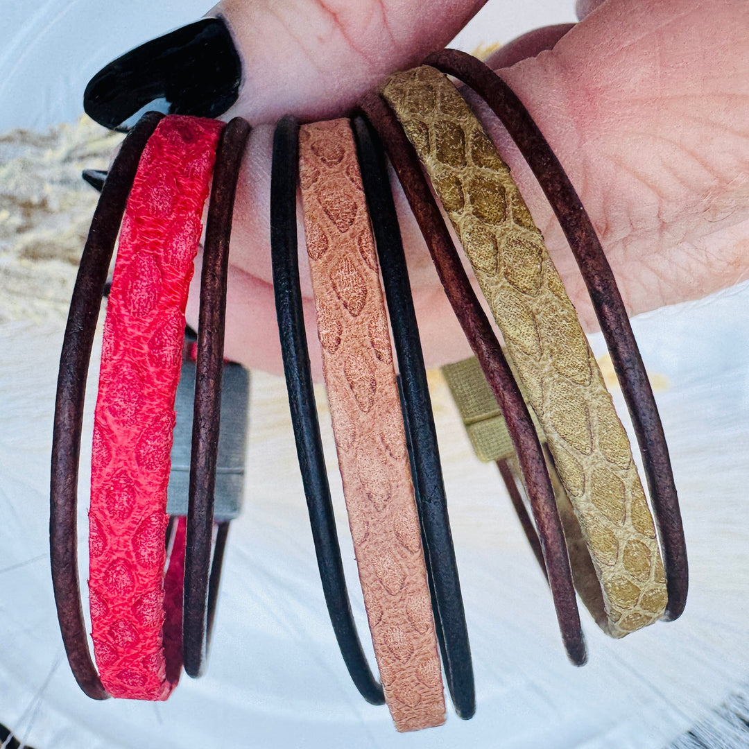 Magnetic Wrap | 3-Strand Bracelet | 4 Color Options | Genuine Leather | Women Create Hope Cuffs 