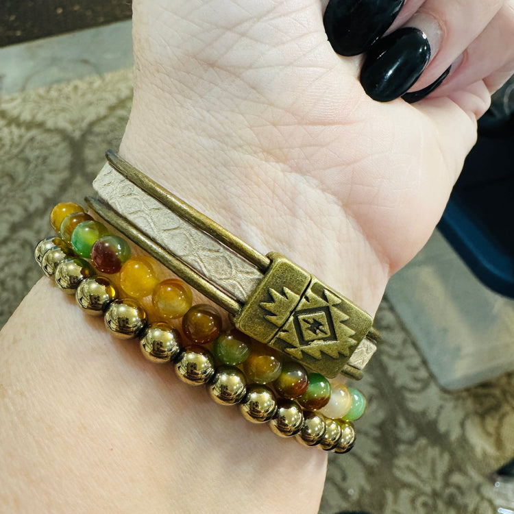 Magnetic Wrap | 3-Strand Bracelet | 6 Color Options | Genuine Leather | Women Create Hope Cuffs 