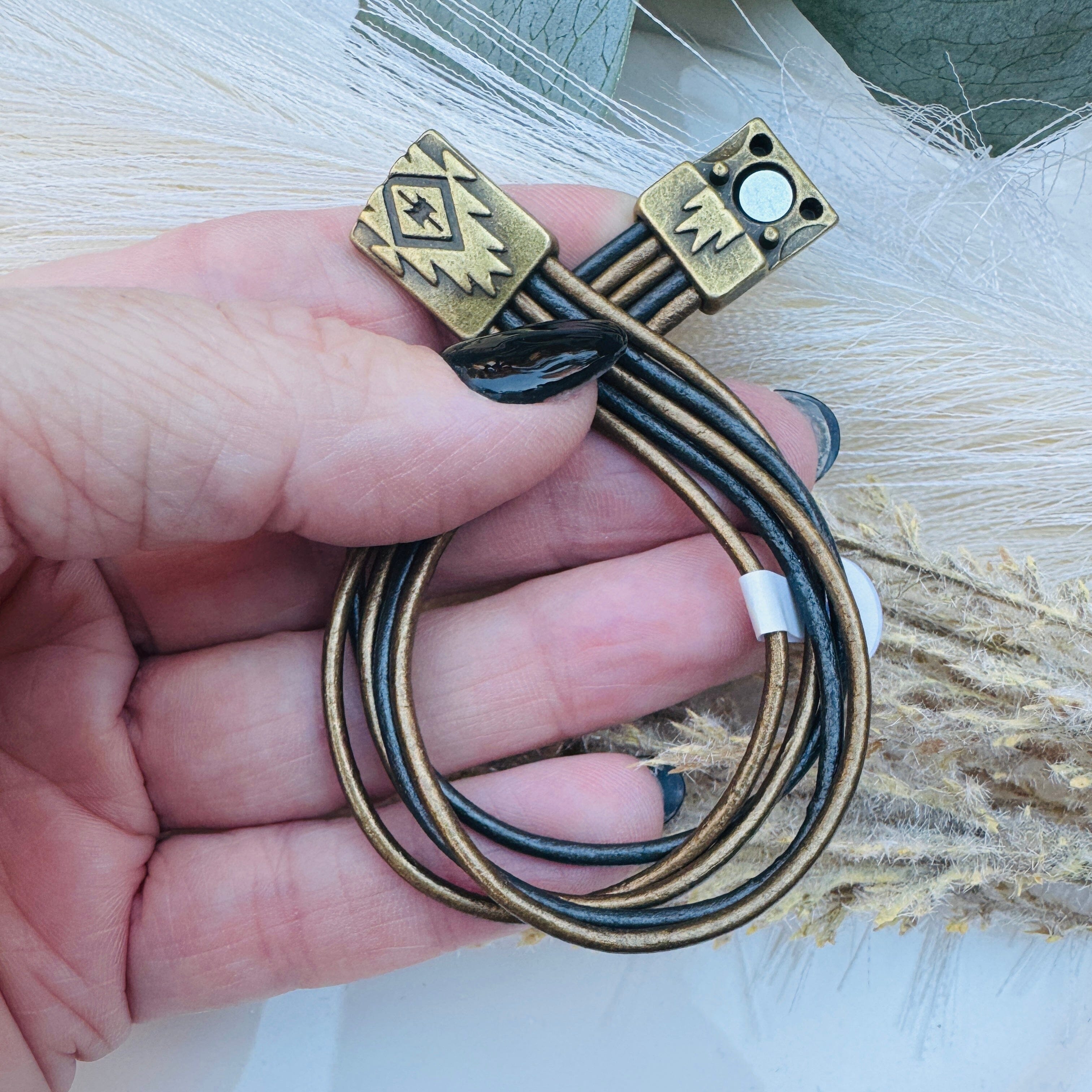Magnetic Wrap | 5-Strand Bracelet | 6 Color Options | Genuine Leather | Women Create Hope Cuffs 