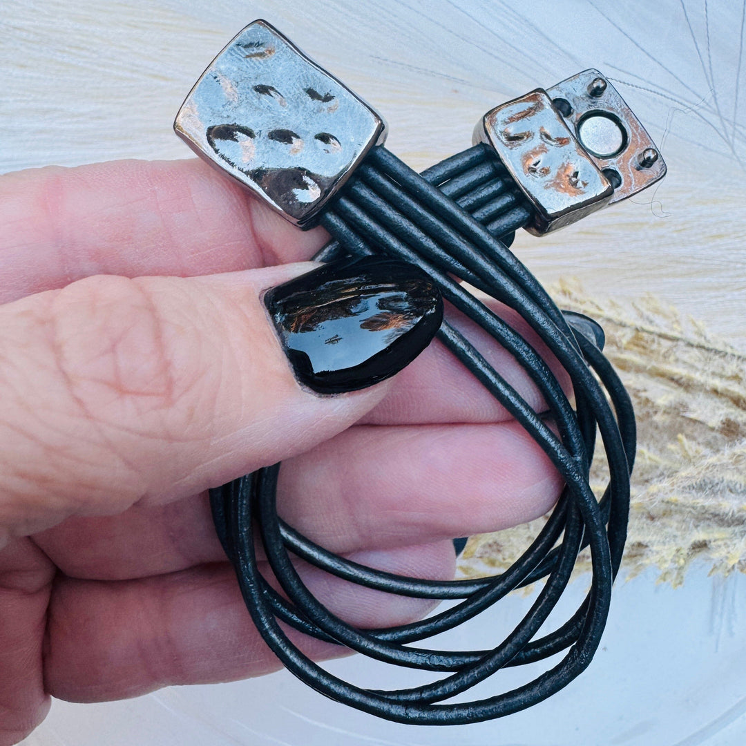 Magnetic Wrap | 5-Strand Bracelet | 6 Color Options | Genuine Leather | Women Create Hope Cuffs 