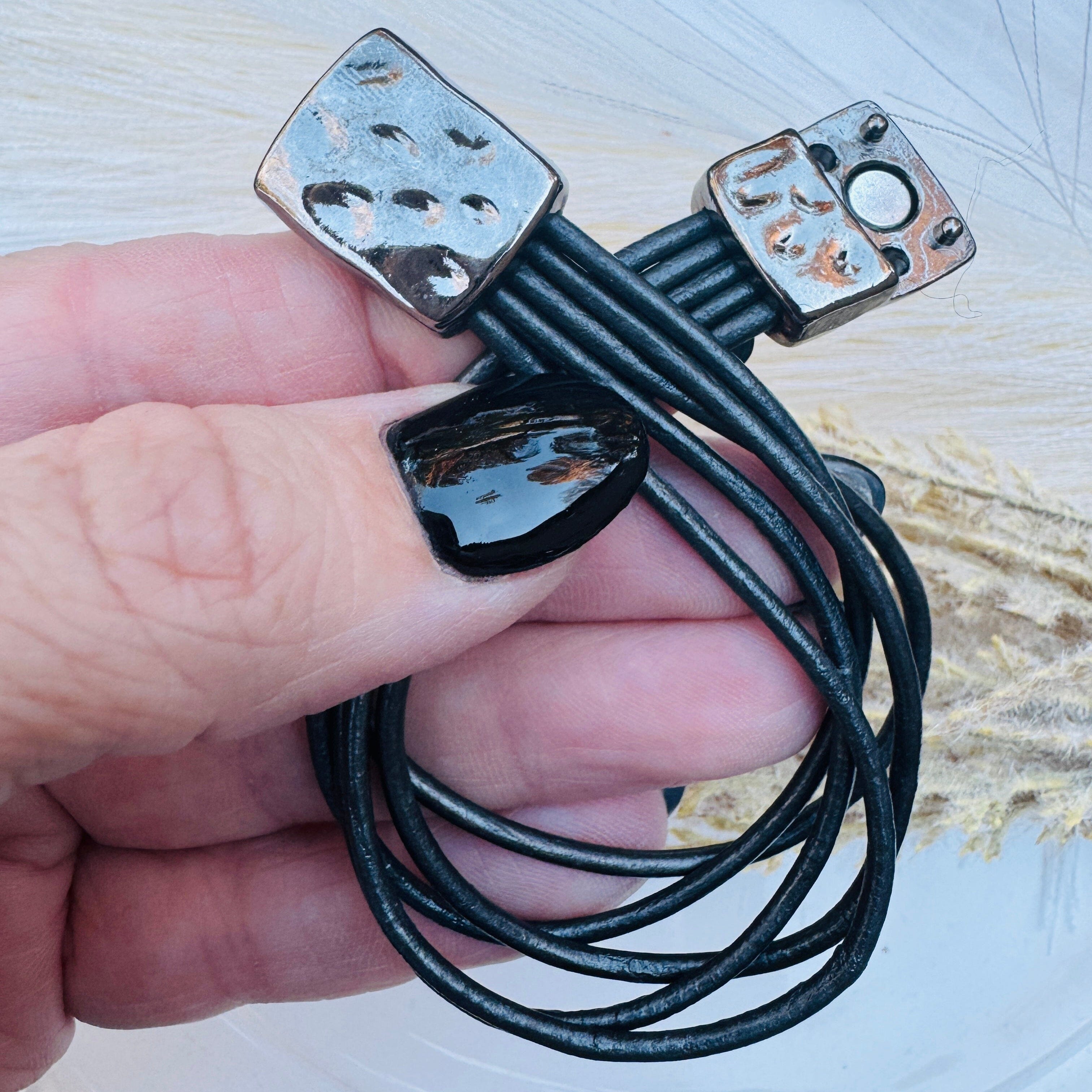 Magnetic Wrap | 5-Strand Bracelet | 6 Color Options | Genuine Leather | Women Create Hope Cuffs 