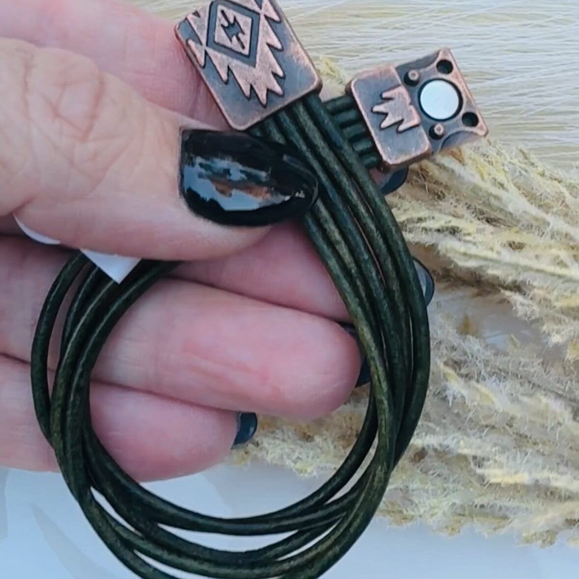 Magnetic Wrap | 5-Strand Bracelet | 6 Color Options | Genuine Leather | Women Create Hope Cuffs 