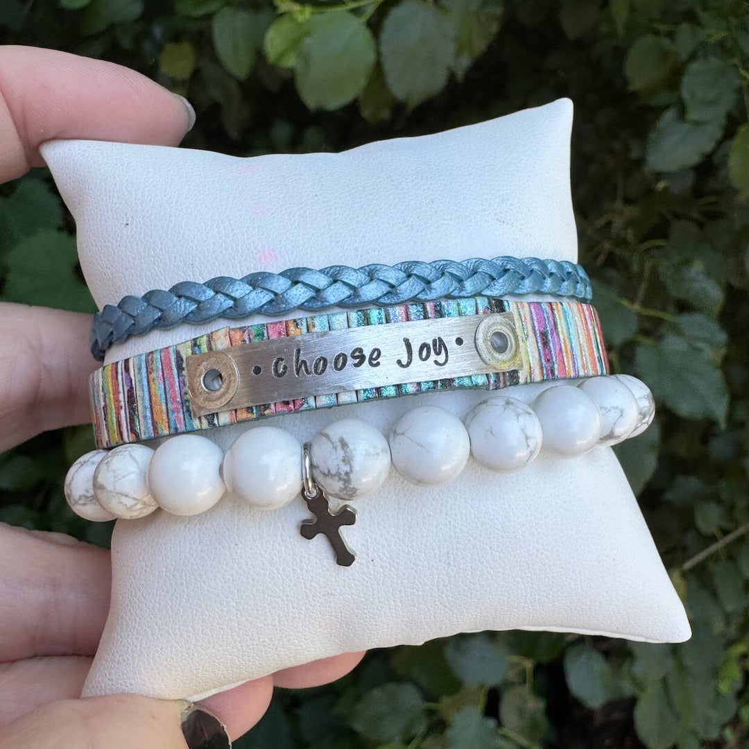 Multi Shimmer Rainbow Design Leather | 12 Phrases | Skinny Bracelet | Adjustable Skinny Bracelets Create Hope Cuffs 