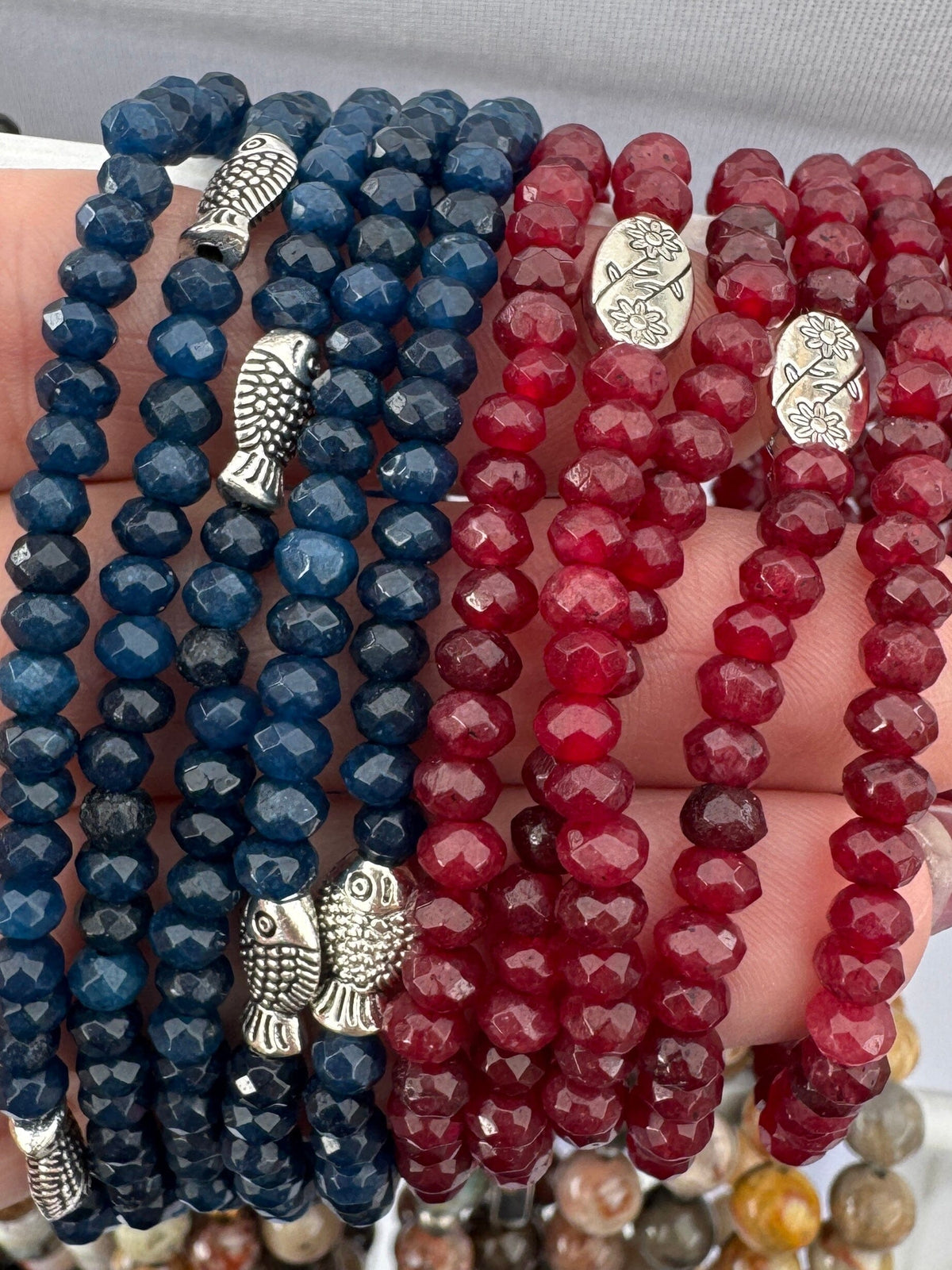 Navy or Maroon | 2 COLORS | Glass Bead Bracelets | 4mm Beads | Women Bracelets Create Hope Cuffs 
