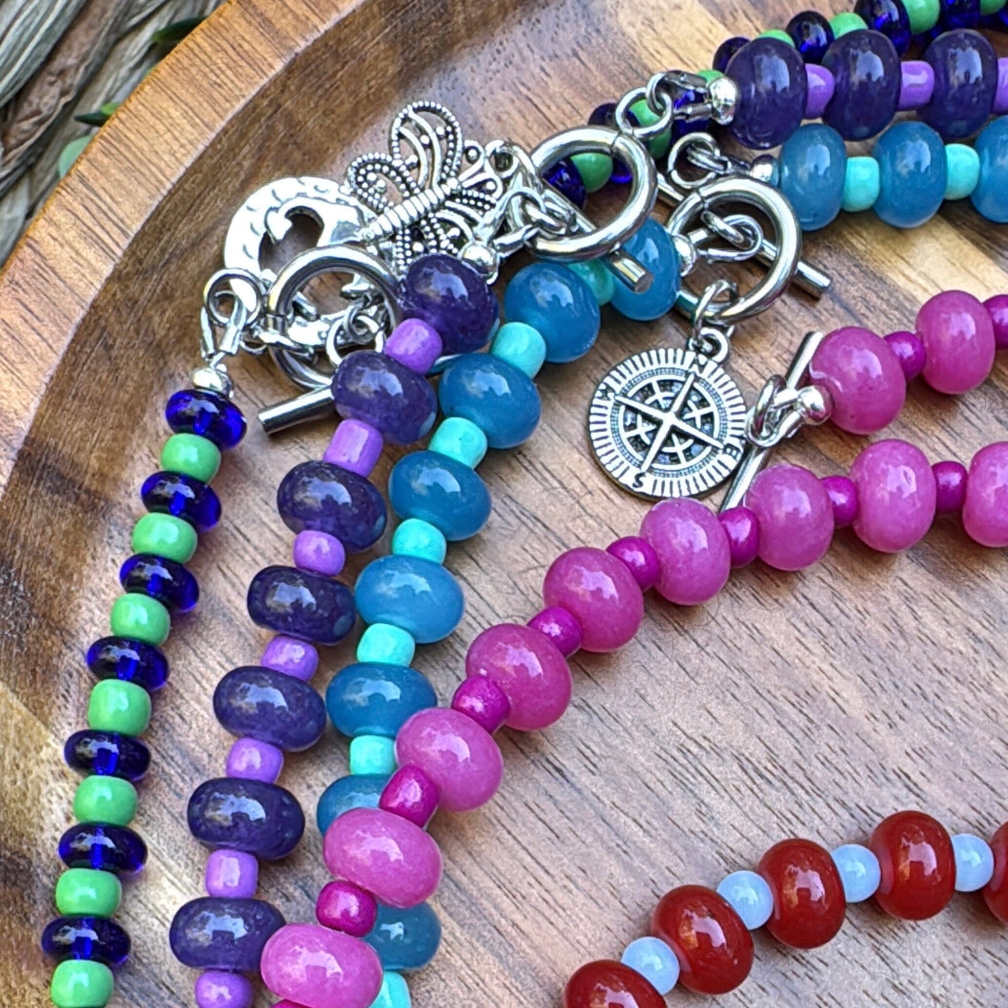 アクセサリー Colorful New! 5mm Amazonite Dragonfly Rondelle 'Hope' Gemstone Necklace