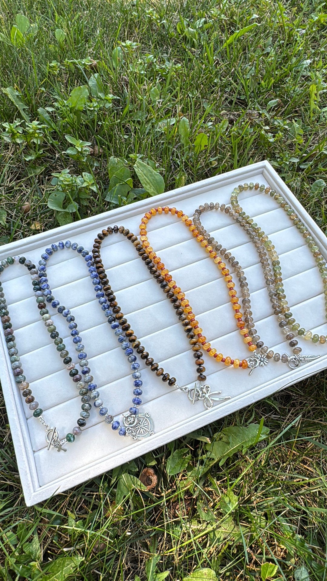 New! 5mm Tiger Eye Rondelle Gemstone Necklace | 16" Women Toggle Clasp Necklace | Stainless Steel Wire Create Hope Cuffs 
