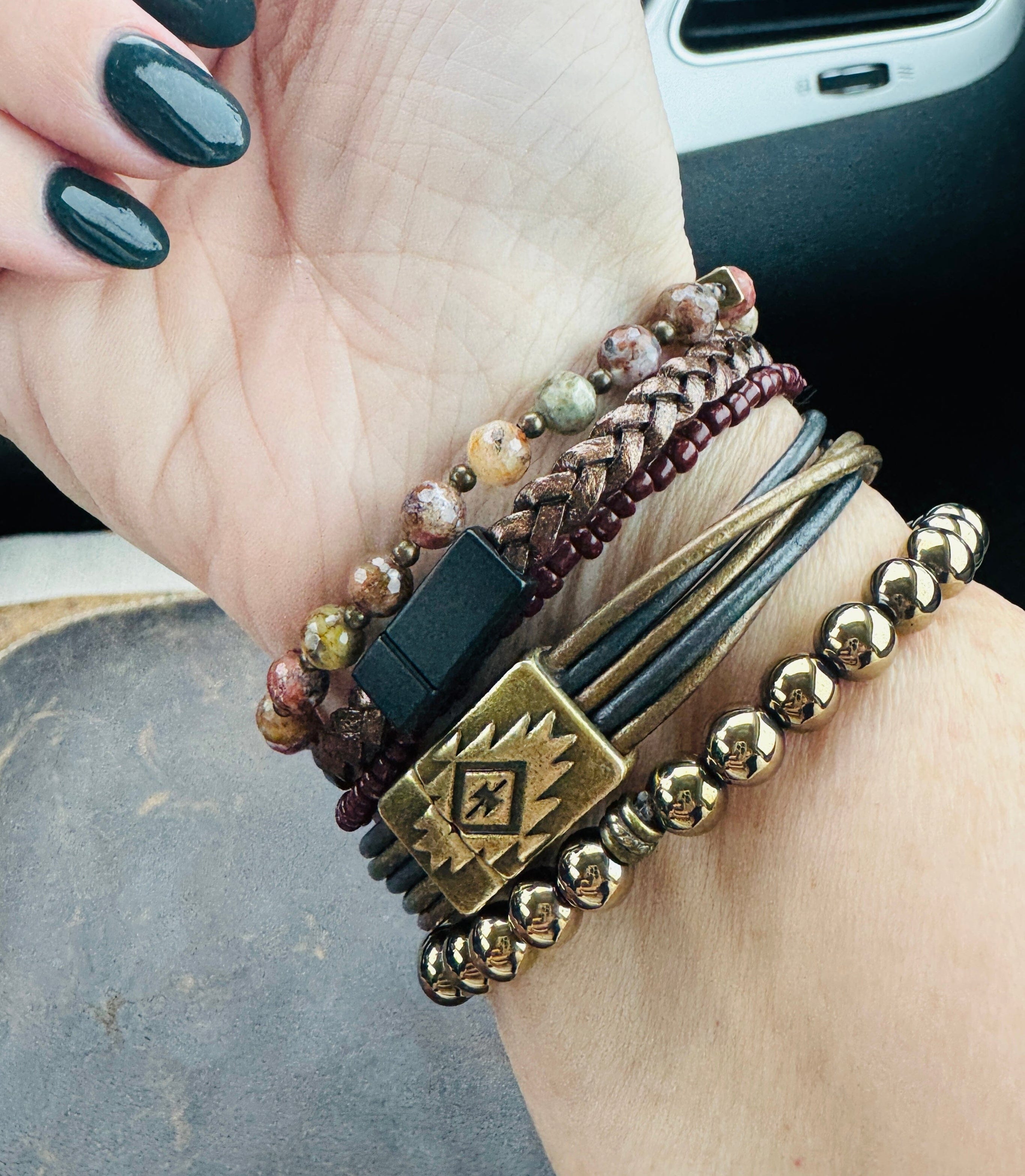 New! Flower Ocean Jasper Agate | Gemstone Bead Bracelets | 6mm Stone | Women Bracelets Create Hope Cuffs 