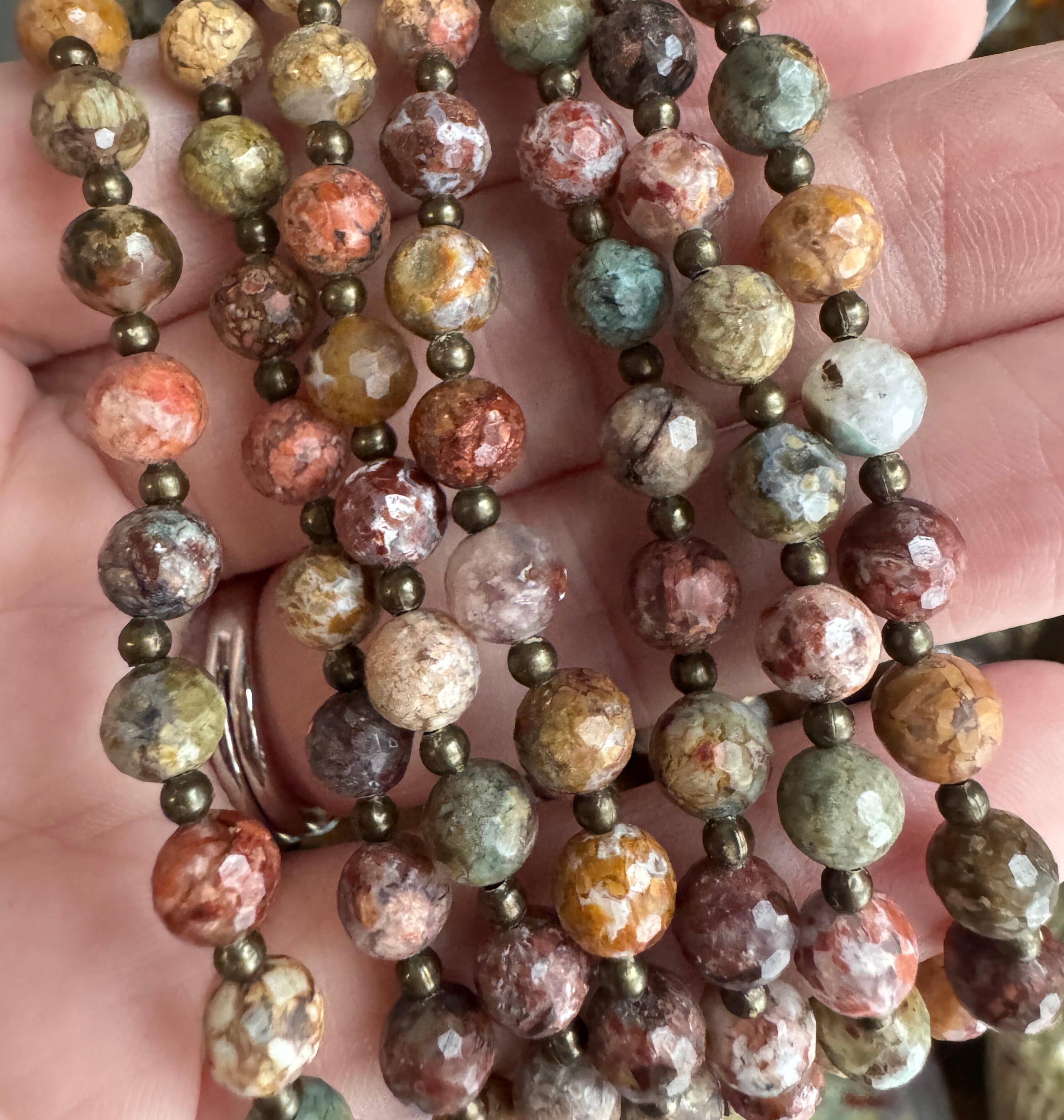 New! Flower Ocean Jasper Agate | Gemstone Bead Bracelets | 6mm Stone | Women Bracelets Create Hope Cuffs 