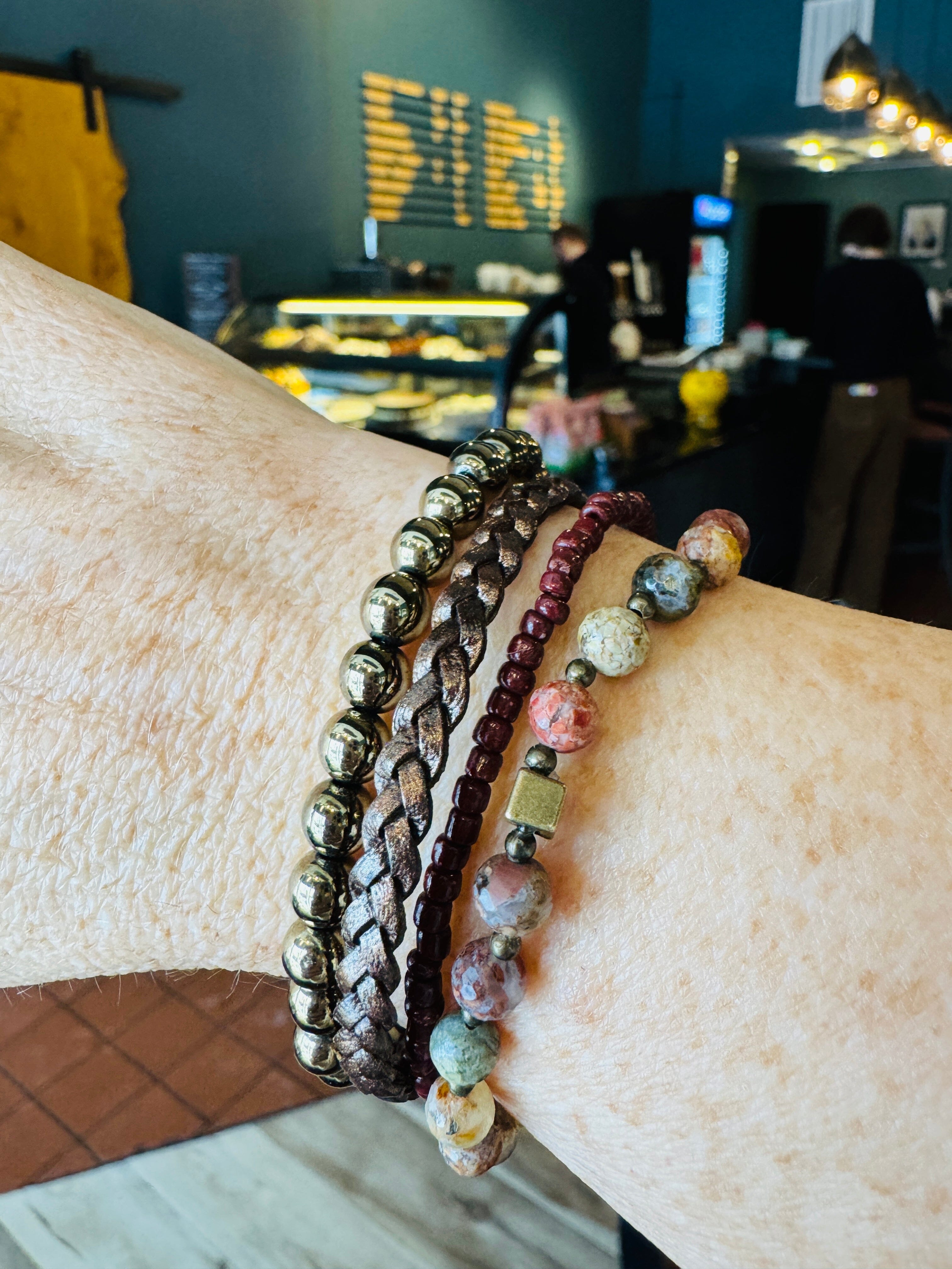 New! Flower Ocean Jasper Agate | Gemstone Bead Bracelets | 6mm Stone | Women Bracelets Create Hope Cuffs 