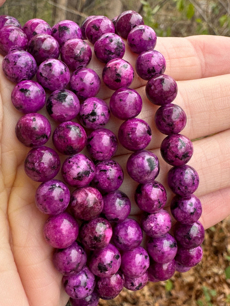 NEW! Grape Agate Bead Bracelet | Charm | 8mm | Gemstone | Womens Bracelets Create Hope Cuffs 