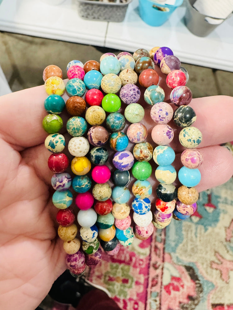 NEW! Rainbow Agate Bead Bracelet | 6mm | Gemstone | Womens Bracelets Create Hope Cuffs 